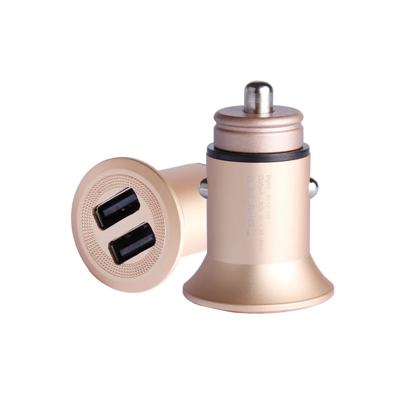 Новый стиль 5V 4.8A двойной USB Металлический Мини Автомобильное зарядное устройство