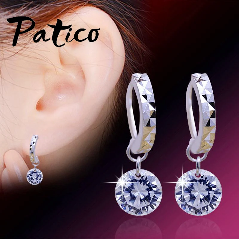 Женские серьги из серебра 925 пробы с фианитами|fashion hoop earrings|hoop earringsearrings earrings |