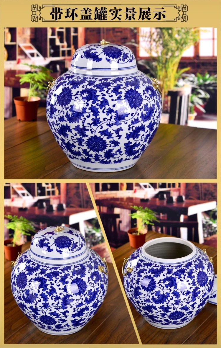 Китайская баночка Jingdezhen античные керамические синие и белые баночки для имбиря