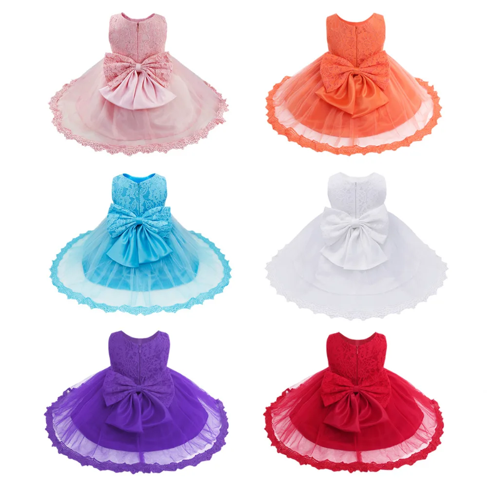 Кружевное бальное платье для маленьких девочек 6 цветов|baptism dress|dress newbornbaptism dresses