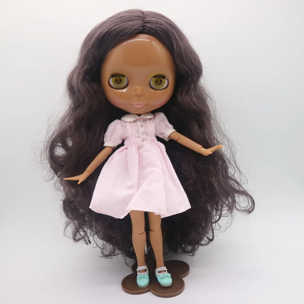 Кукла Обнаженная Blyth черная кожа фиолетовые волосы фабричная кукла 20171117 | Игрушки