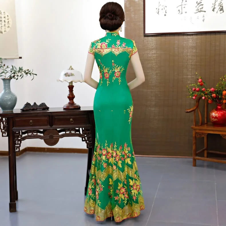 Blue Party Cheongsam Chinese Traditional Style Womens Elegant Slim Qipao Evening Dress Sexy Mini Robe Retro Vestidos S-3XL | Тематическая