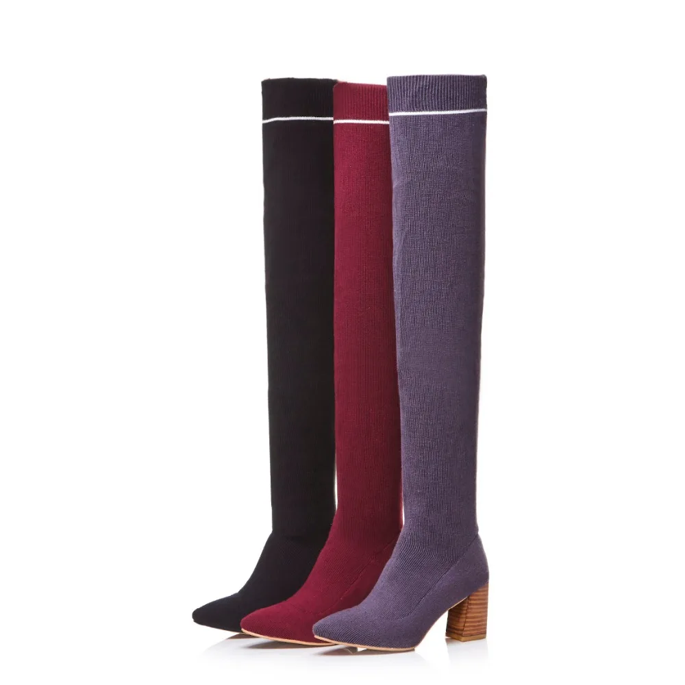 Arden Furtado/Новинка 2017 осенне-зимние сапоги выше колена модные женские на высоком