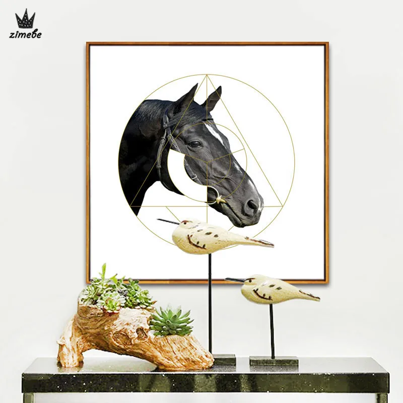 Classical Horse Animal Canvas Painting Nursery Wall Bed room and living Room Print Nordic Modern Scenery Home Decor | Дом и сад