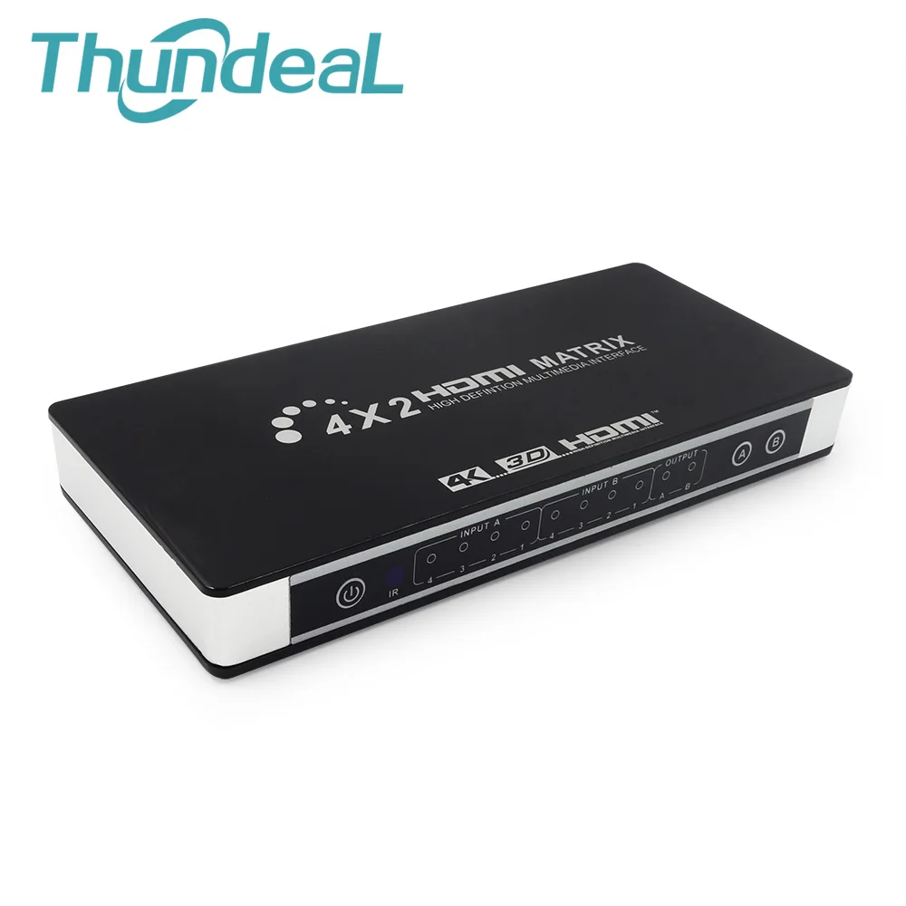 

4K HDMI Matrix 4X2 Switch Splitter Full HD 4K 2K 3D 1080P HDMI Matrix Converter Adapter With Remote Control Toslink SPDIF Audio