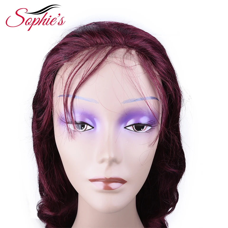 Sophie's 4*4 парики из натуральных волос, волнистые человеческие волосы, парики для женщин, человеческие волосы, 99j цвет, не парик Remy