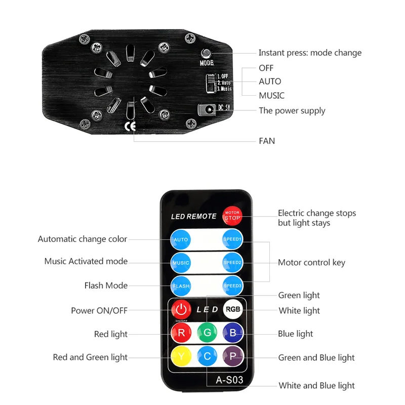 Мини RGB звуковой активированный Рождественский проектор светодиодный