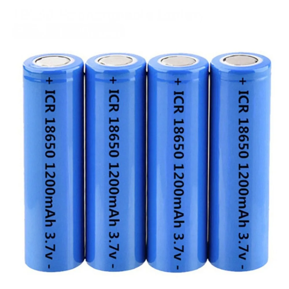 ICR18650 3.7V 1200mAh Li ion rechargeable battery 18650 for Led Flashlight Headlight Torch power electronics Lithium batteries |