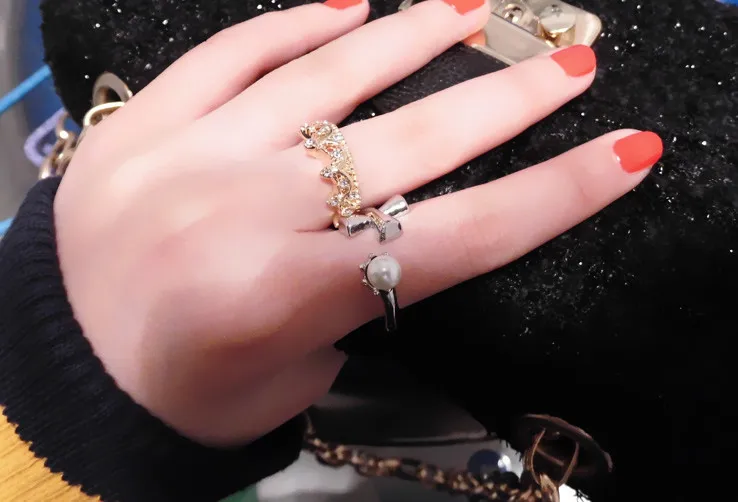 Cross pearl fashion joint ring opening free size for women jewely wholesale | Украшения и аксессуары