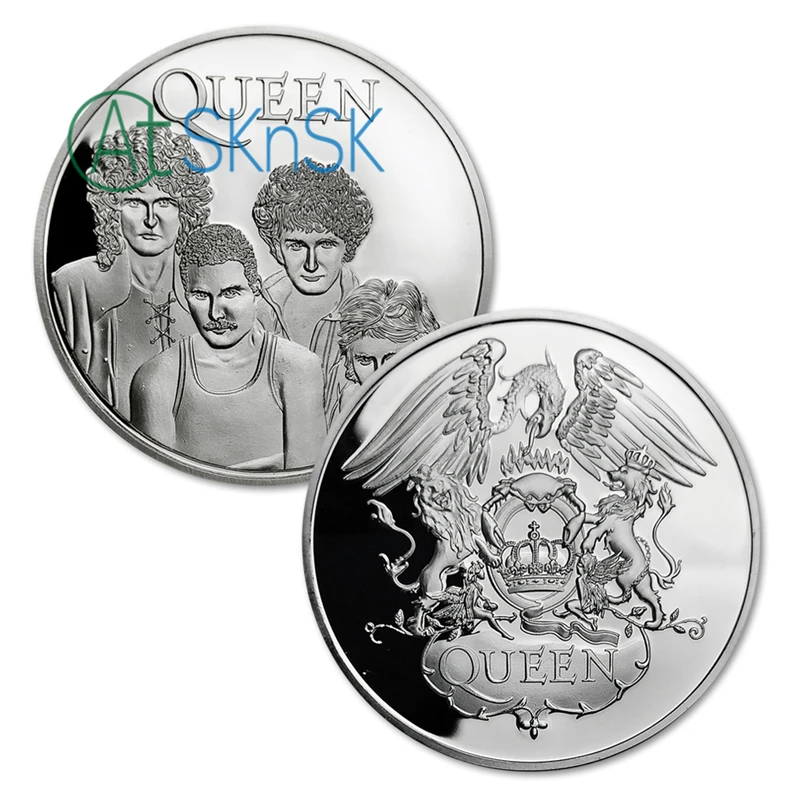50 шт./лот легендарная рок группа QUEEN памятные Серебристые/позолоченные монеты