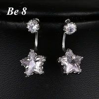 be8 brand star shape aaa cubic zirconia sparkling dismount stud earrings for women brincos unicorn pendientes elegant gift e 247