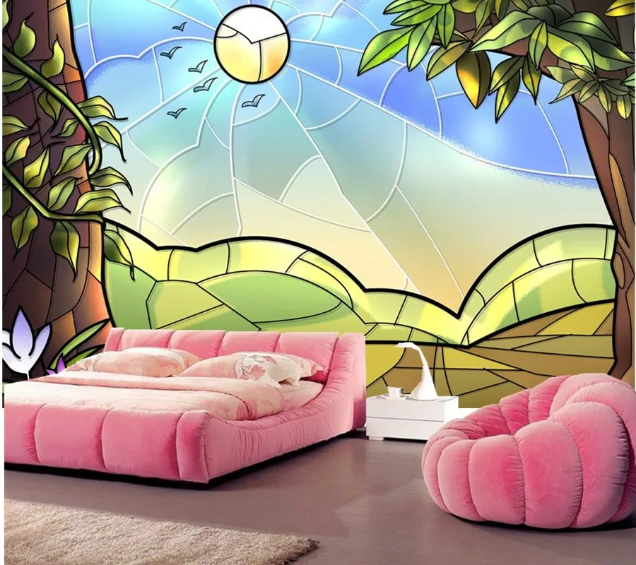 Большая настенная роспись на заказ Мультяшные обои с принтом пейзажа