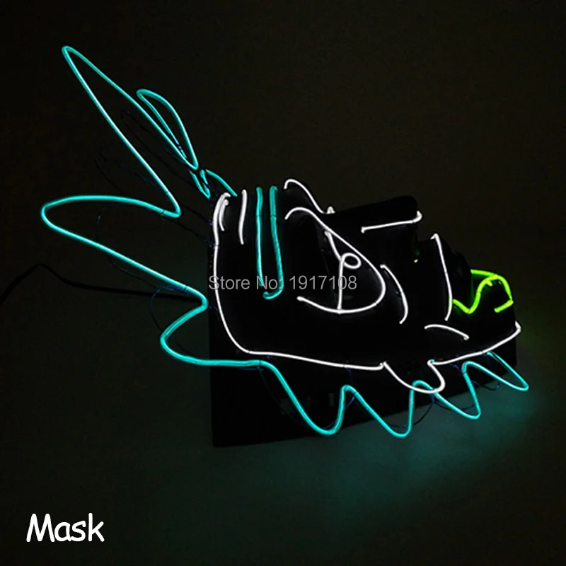 Новые Вечерние Маски для косплея, светящаяся маска гримаса EL, светодиодный светильник, Мигающий Скелет, вечерние украшения на Хэллоуин