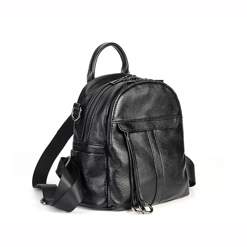 Рюкзак женский из натуральной воловьей кожи с 2 передними карманами 24*23*13 см