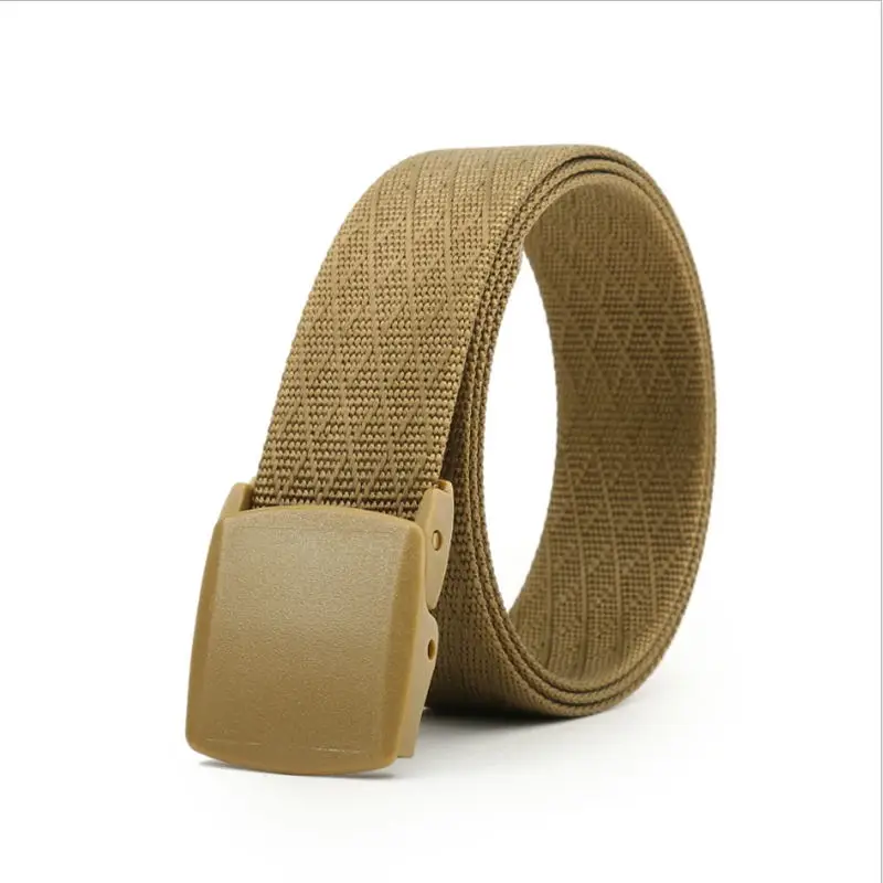 Khaki Buckle Khaki SupSindy мужские и женские холщовые нейлоновые пояса модные POM автоматические пряжки ремни для женщин Открытый тактический ремень военный мужской ремень синий - Цвет: Khaki Buckle Khaki