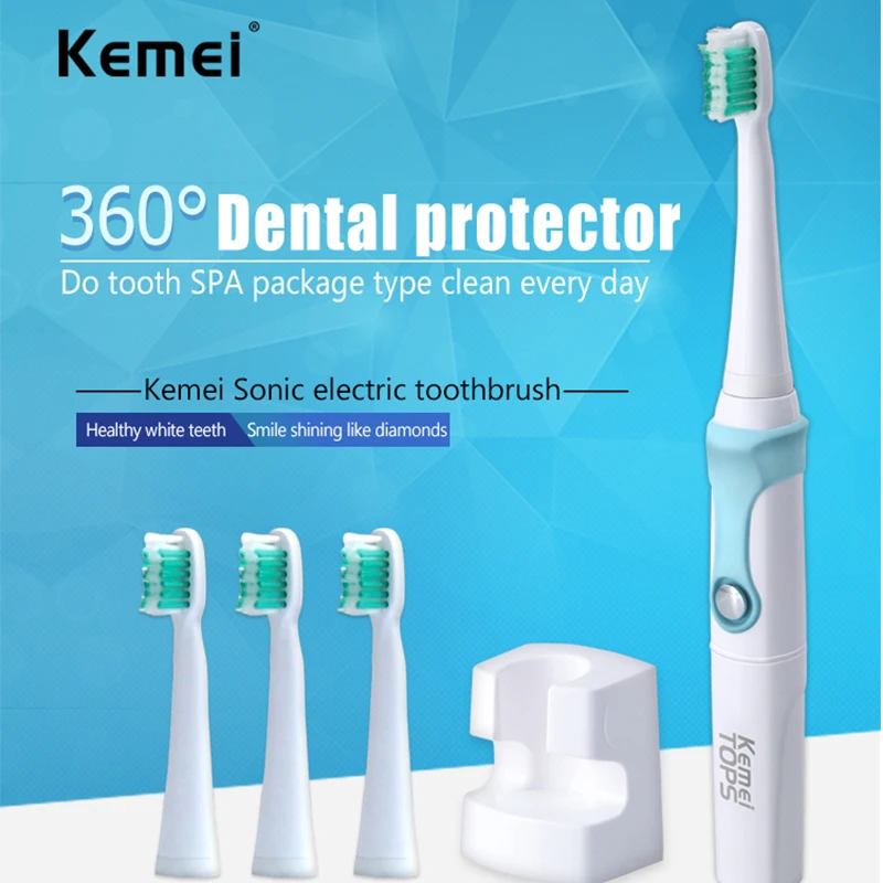 Kemei 360 Degrees Chargeable Electric Toothbrush Ultrasonic Whitening Teeth 30000/SEC Professional Protection Brush 907 | Бытовая