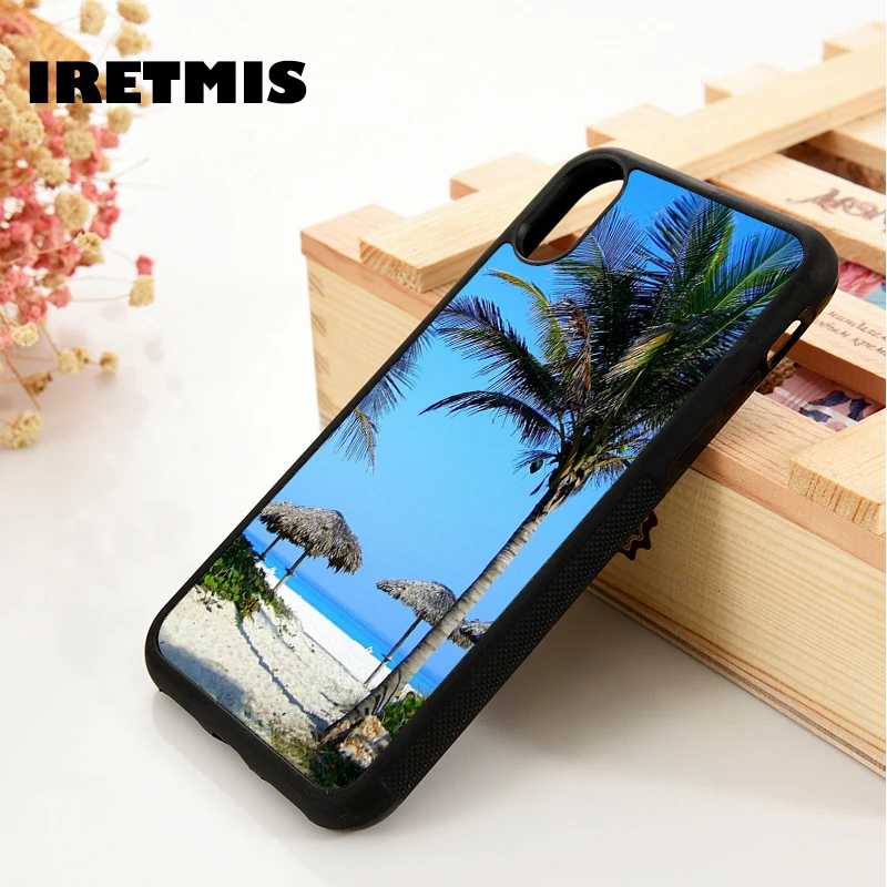 Iretmis 5 5S SE 6 6S Мягкий силиконовый чехол для телефона iPhone 7 8 plus X Xs 11 Pro Max XR тропический