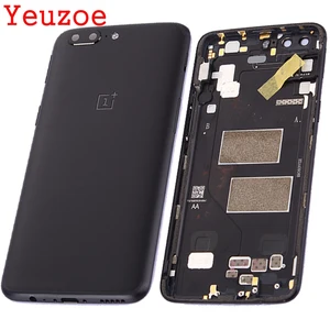 Задняя крышка аккумулятора для Oneplus 5 A5000, корпус + кнопки регулировки громкости и sim-карты, без NFC
