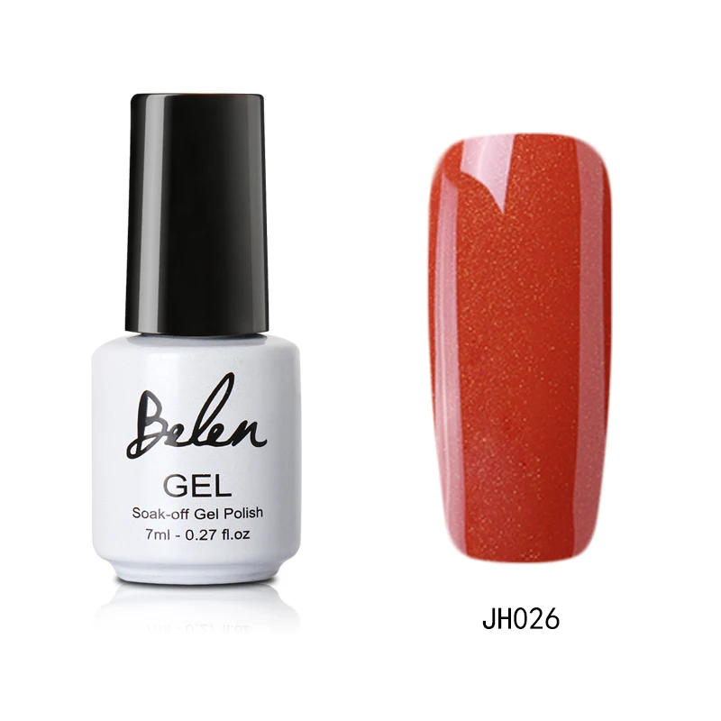 JH026 Belen, 7 мл, винно-красная серия, 36 цветов, Гель-лак для ногтей, замачиваемый, долговечный, профессиональный, УФ, светодиодный лак для ногтей, Гель-лак, базовый топ - Цвет: JH026