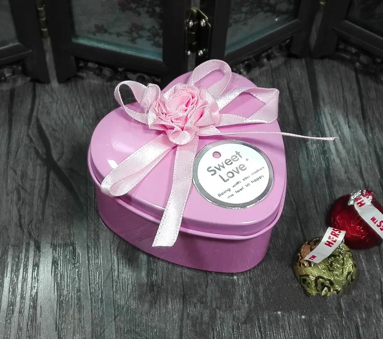 

2017 free shipping love heart bow wedding candy box favor boxes wedding supplies 50 stks