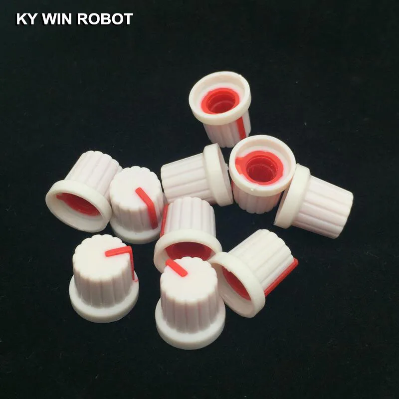 10 шт./лот Red регулятор громкости вращающиеся ручки для 6 мм Dia Knurled вал потенциометр