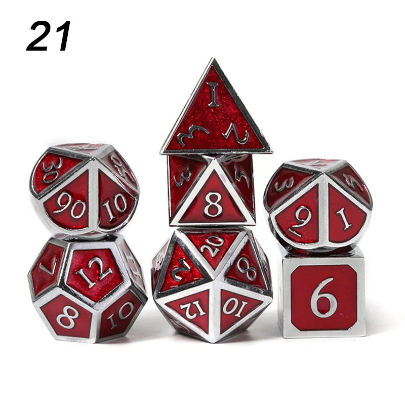Chengshuo игральные кости DND металлический РГП набор многогранных подземелий и дракон настольная игра цинковый сплав доступны в нескольких цветах d20 10 8 12 - Цвет: 21