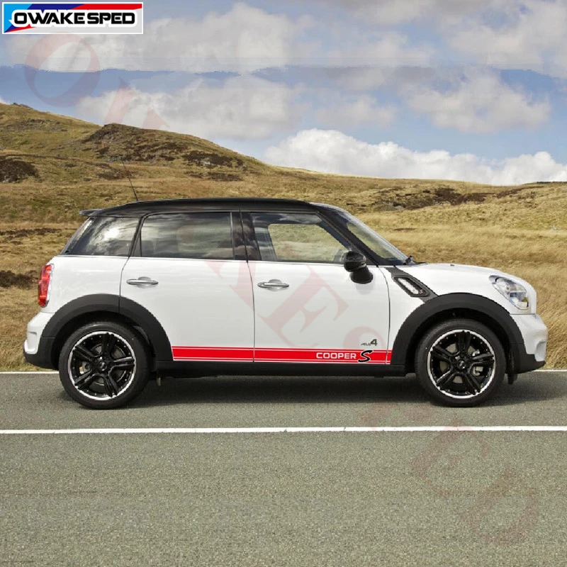 Автомобильные наклейки на дверь боковая юбка гоночные полосы для MINI R56 R60 R61 F54 F55 F56