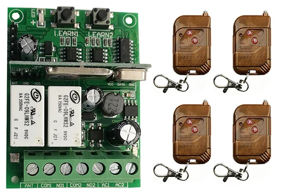 Individual learning code DC9V 12V 24V 10A 2CH Radio Controller RF Wireless Push Remote Control Switch Transmitter+Receiver | Электроника