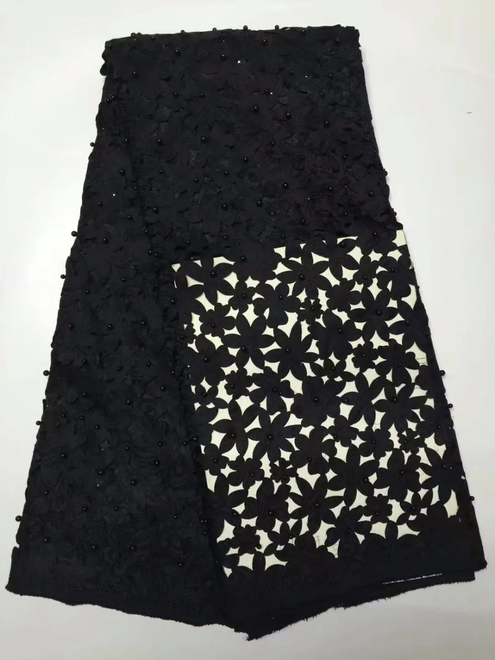 Новейшая африканская ткань высокого качества с бусинами доступна в