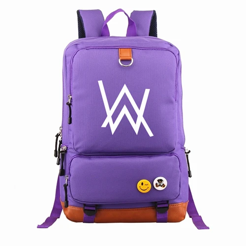 Модные рюкзаки Alan Walker, рюкзак Mochila для подростков, мужчин, женщин, студентов, школьные сумки, дорожная сумка для ноутбука - Цвет: Фиолетовый