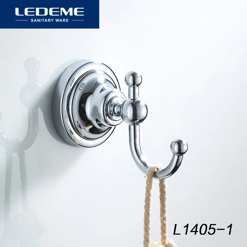 

LEDEME Wall Hanging Hook Coat Bag Hat Hanger Rustic Robe Hook Wall Mounted Stainless Steel Hooks Chrome Bathroom Hooks L1405-1