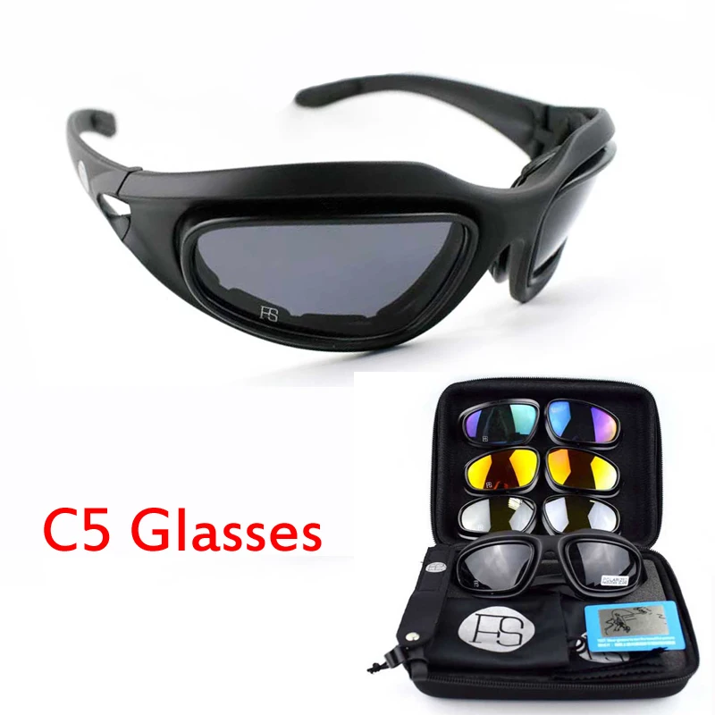 Outdoor Sport C5 X7 Polarized Sunglasses For Hiking Climbing Glasses Tactical Military Goggles Eyewear With 4 Lens