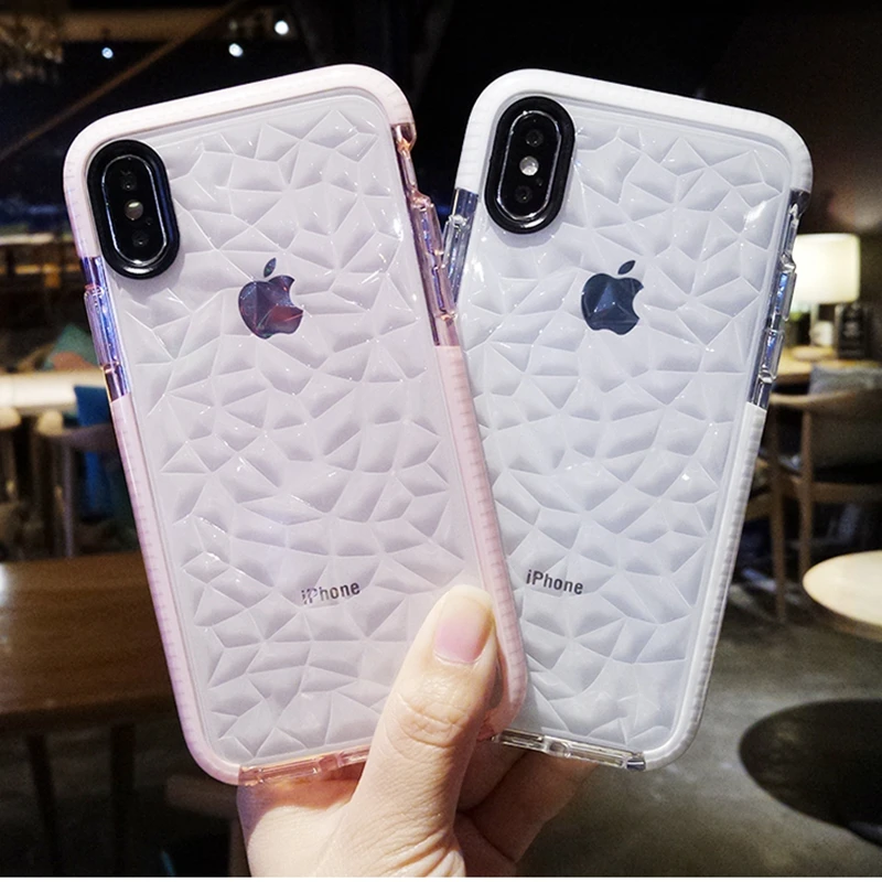 Thicken Frame Drop proof Diamond Case for iphone XR X 10 XS MAX Ten 7 8 6 6S Plus SE 5 5s Soft TPU Dual Color Silicone Shell | Мобильные