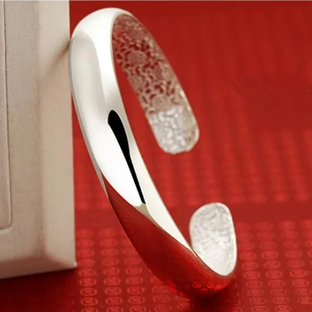 Гладкий модный открывающийся браслет S999 для влюбленных|f bracelet|silver open braceletopen bracelet |