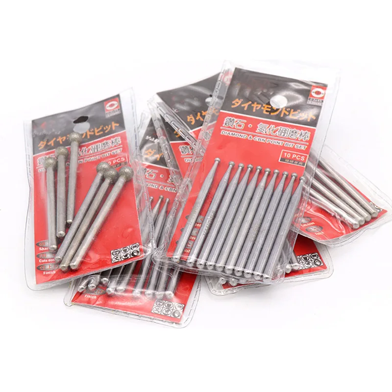 10 шт. алмазная шлифовальная игла 1-6 мм |