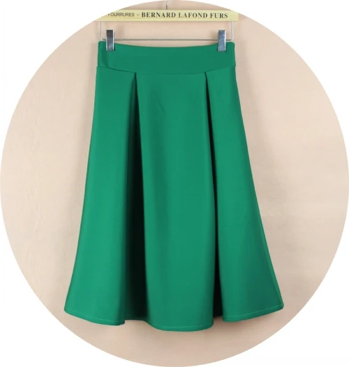 Женская плиссированная юбка миди винтажная Расклешенная с высокой талией в