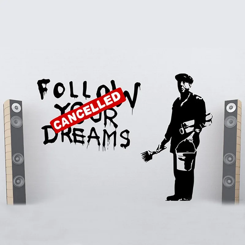Граффити Бэнкси креативная подавленная картина Follow Your Dreams художественная