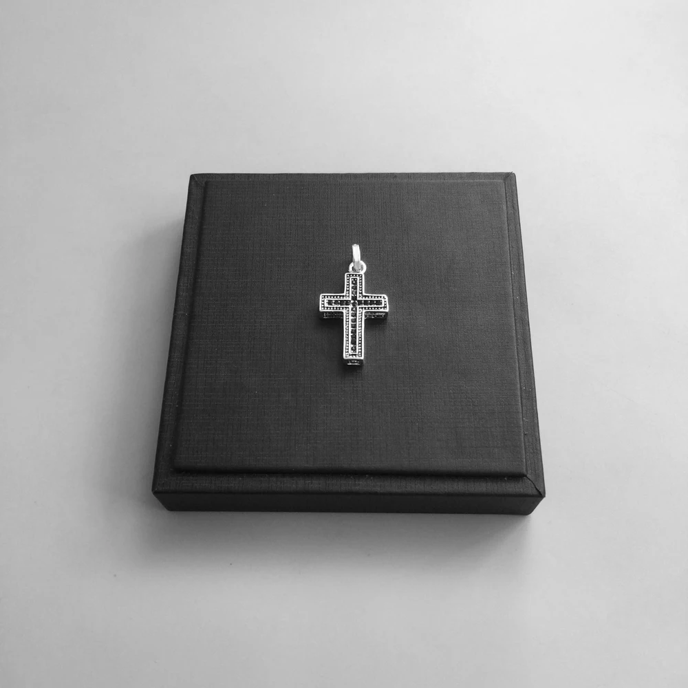 Link Chain Necklace Vintage Cross Pave 2018 New Fashion 925 Sterling Silver Jewelry Religious Gift For Men Women Boy Girls | Украшения и