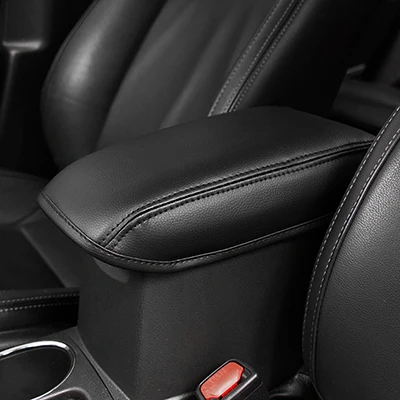 black Супер волоконная кожа защитная накладка подлокотник коробка крышка для- Toyota COROLLA центральная консоль подлокотник Крышка - Название цвета: black
