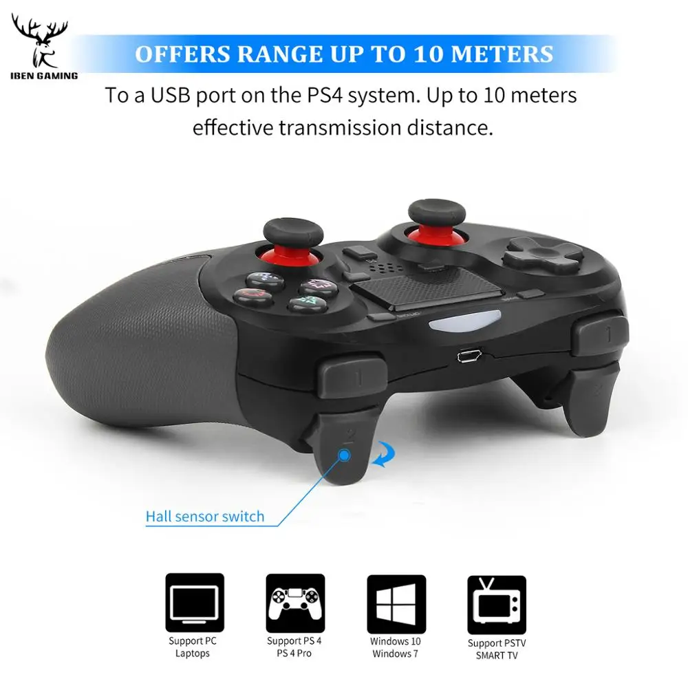 IBen Bluetooth Беспроводной игровой контроллеры геймпады для PS4 Play Station 4 беспроводной
