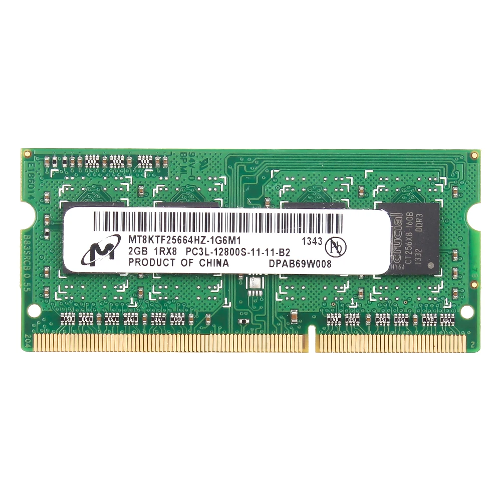 Crucial 2G 1600S 2x2 Гб (4 Гб) ОЗУ PC3 12800 204 Pin SoDimm|Оперативная память| |