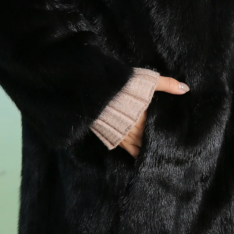 Женская норковая шуба из соболя новая коллекция осень-зима 2018 длинная меха норки