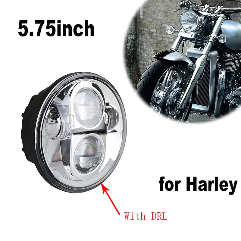 5,75 ''Высокий/низкая DRL луча светодиодный фары дальнего света и 5,75 дюймов Harley фары Монтажный кронштейн кольцо адаптер