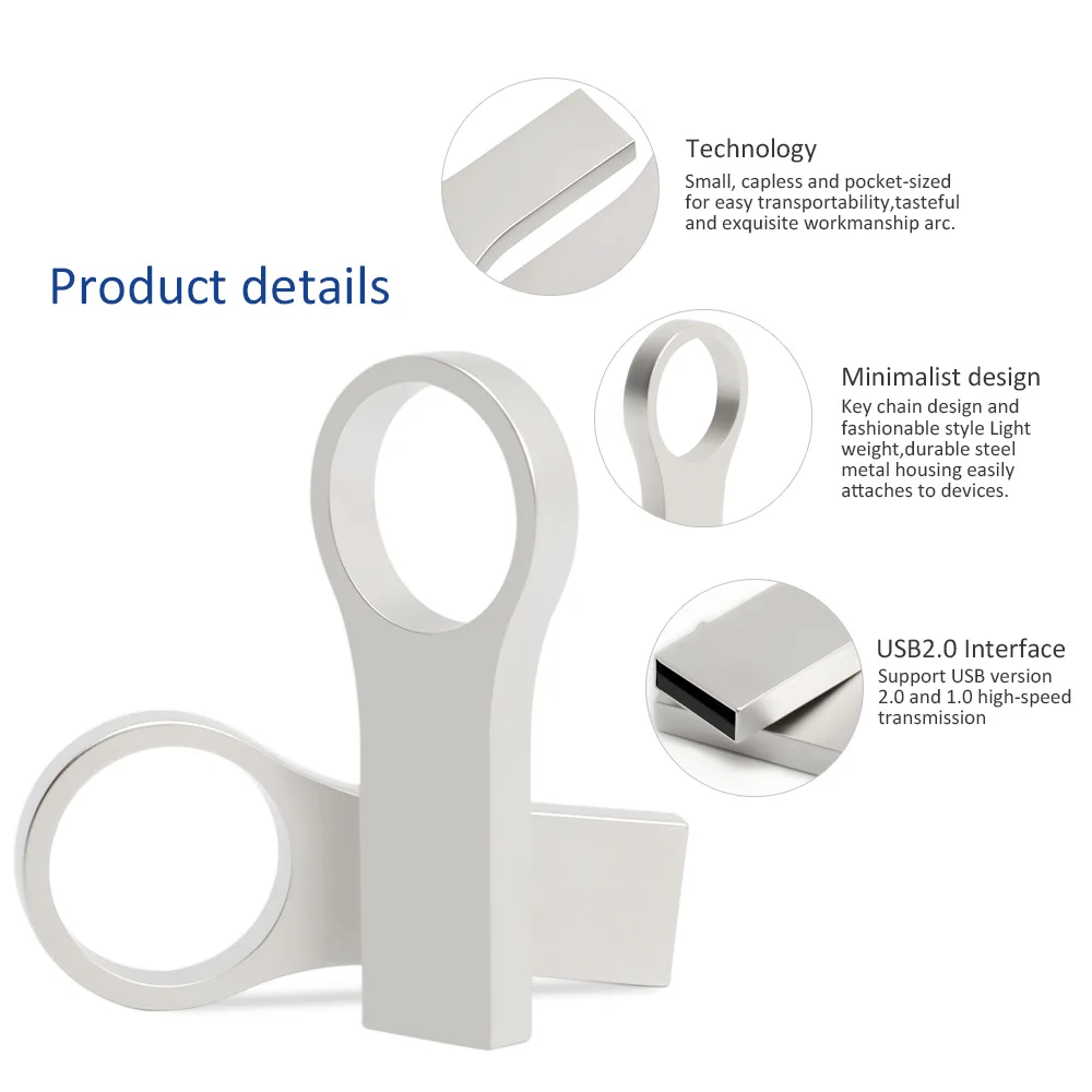 LEIZHA брелок USB флэш накопитель 16 Гб металлический 8 ГБ Флешка компьютер U диск 64