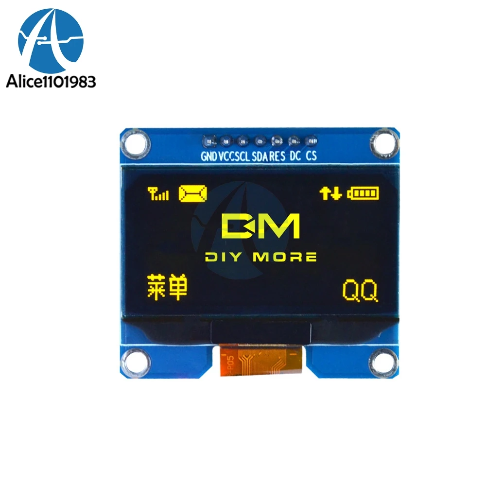 OLED модуль 1 54 дюйма 7 контактов белый/синий/желтый с интерфейсом IIC I2C SPI|ЖК-модули| |