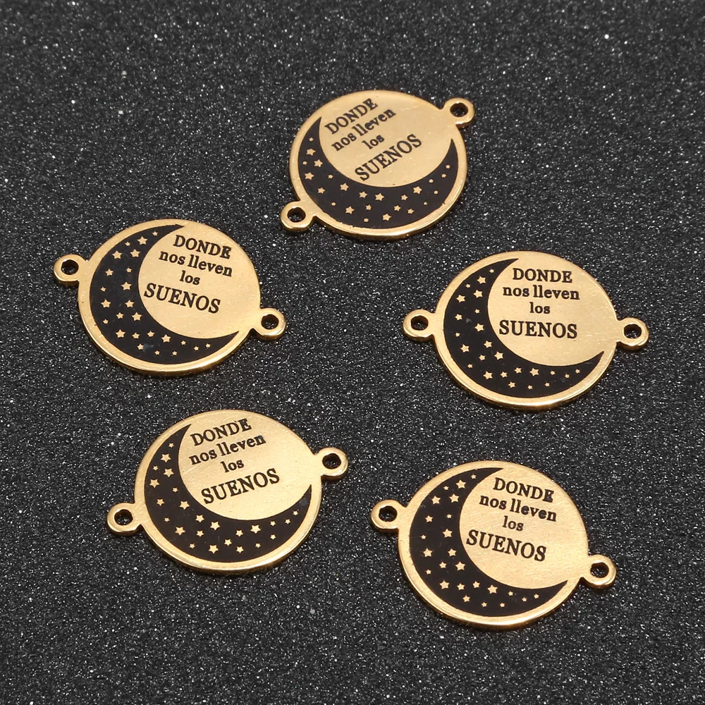 New 3pcs/lot Stainless Steel Links Connector Golden Jewelry Charm