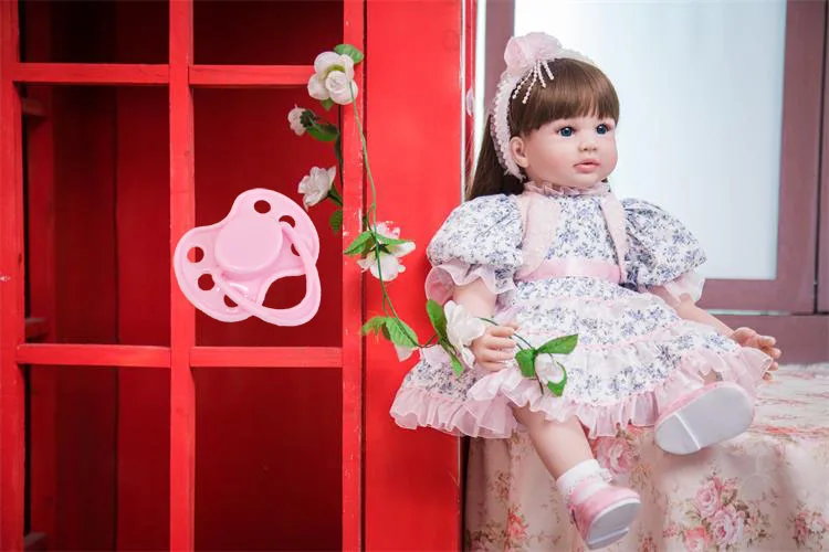 60 см силиконовая кукла для новорожденных девочек игрушки 24 дюйма виниловые куклы
