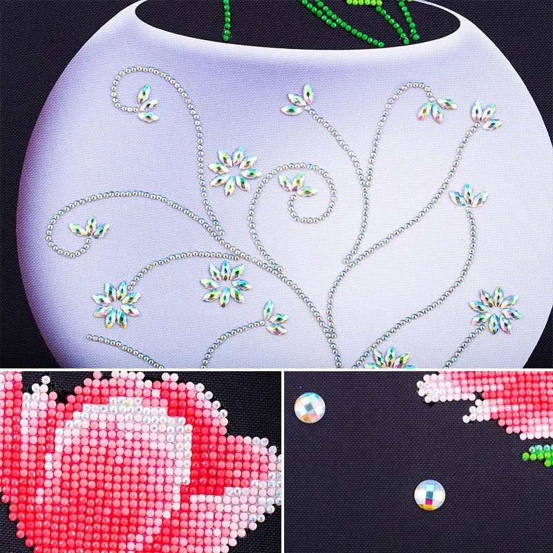 Diy 5d Sale Diamond Embroidery Mosaic Special Shaped Wall Clock Flower Vase Painting Cross Stitch 3d Deco | Дом и сад