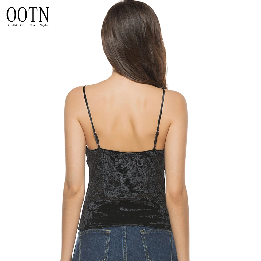 Фото OOTN бархат бретели Топы Sexy v образным вырезом без рукавов Для женщин майка атлас OOTN бархат бретели Топы Sexy v образным вырезом без рукавов Для женщин майка атлас