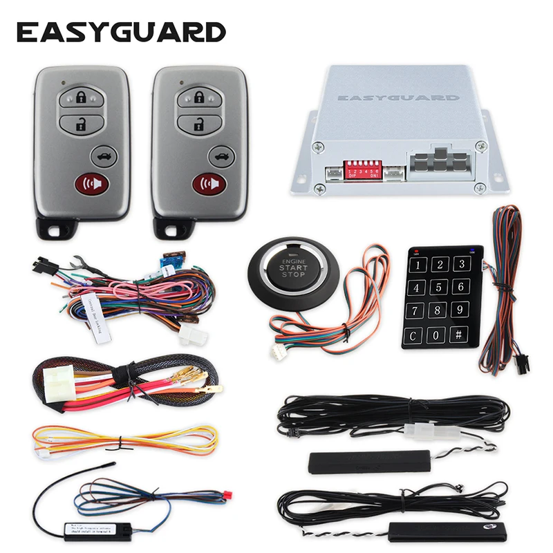 EASYGUARD 6 шт./партия прыгающий код автосигнализации автоматический запуск кнопочный Пуск PKE автосигнализации комплект автоматически определяет владельца